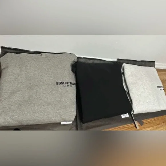 New-Fear of God Essentials Hoodies light oak gray black